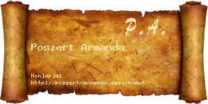 Poszert Armanda névjegykártya